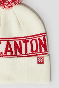 Jacquard-Knit Pompom Beanie