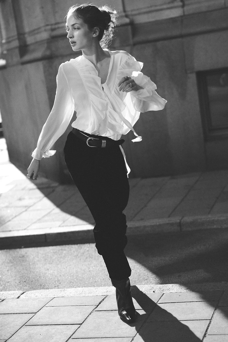 Ruffle-Trimmed Blouse