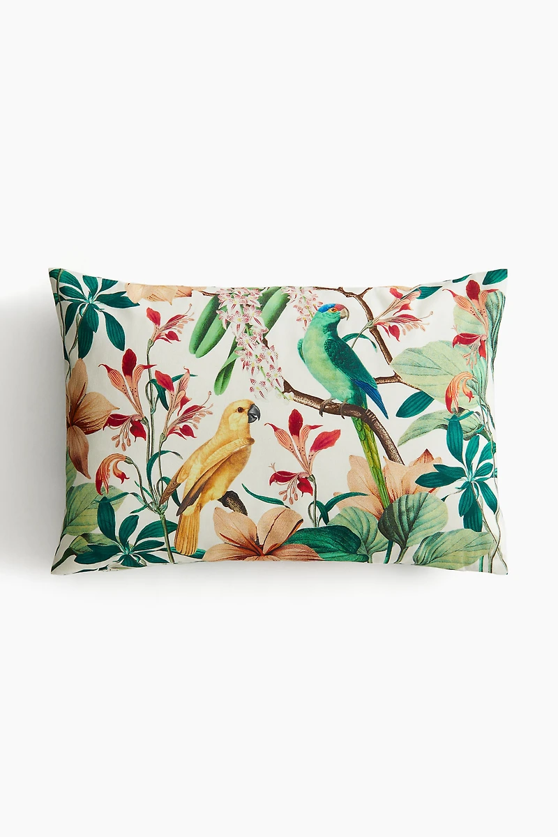 Housse de coussin en toile à motif