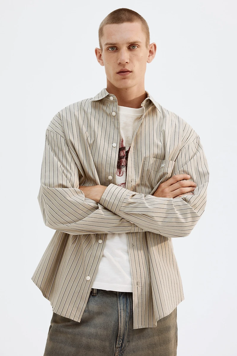 Chemise ample en popeline