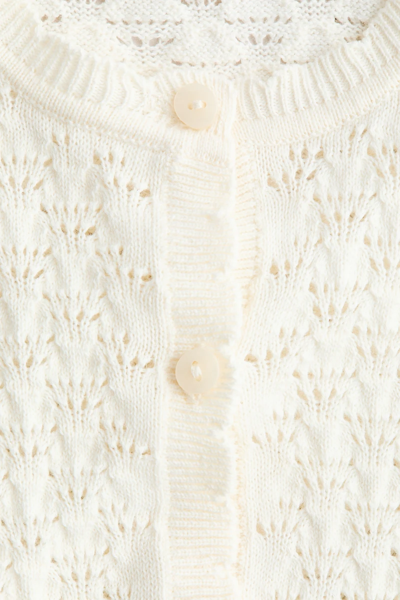 Pointelle-Knit Cotton Cardigan