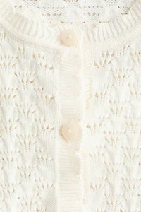 Pointelle-Knit Cotton Cardigan