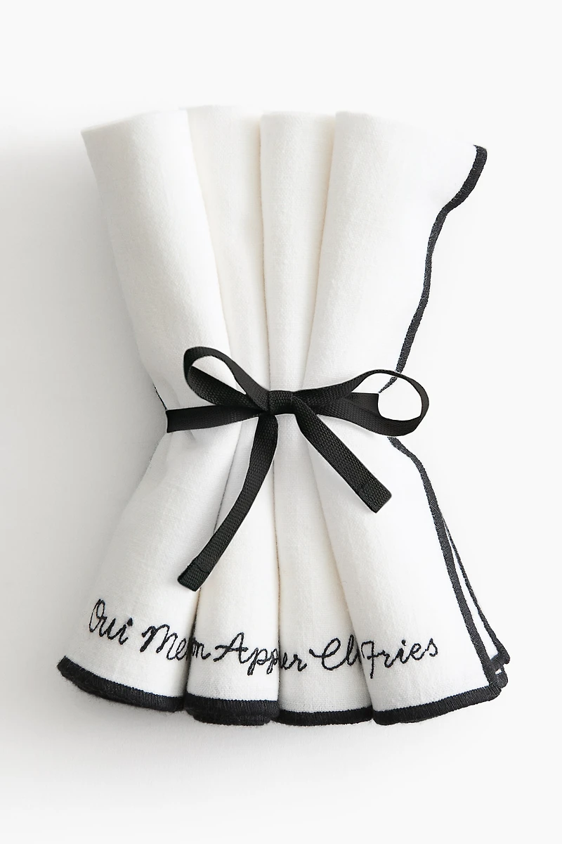 4-pack Embroidered Napkins