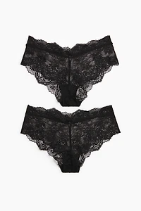 2-Pack Lace Hipster Briefs