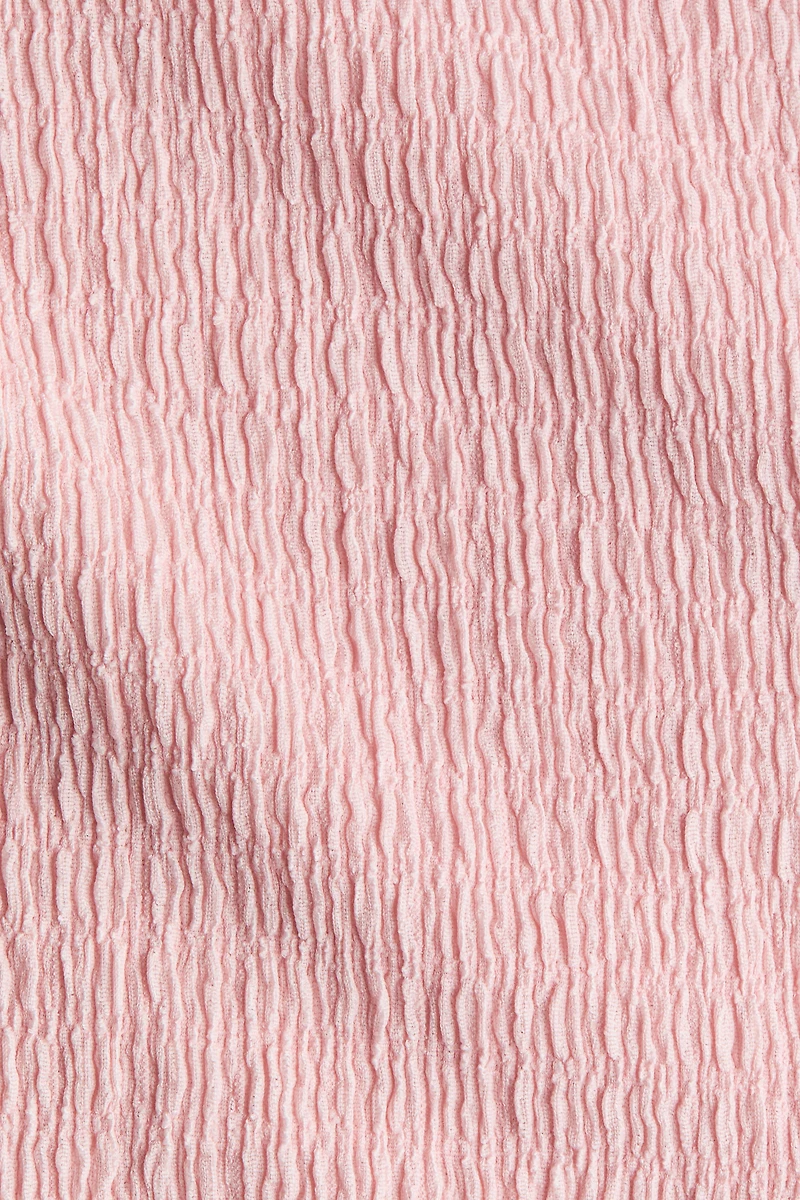 Wide-Leg Crinkled Pants