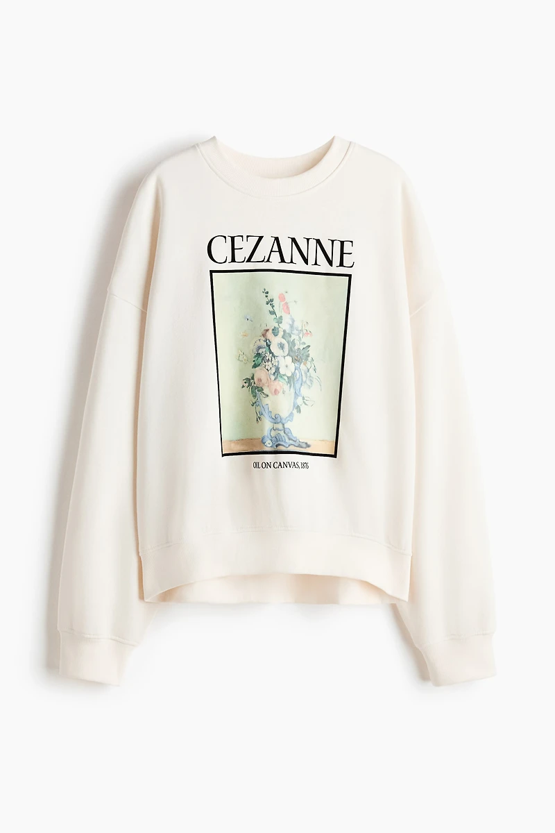 Oversized Sweatshirt with Printed Motif