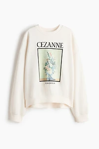 Oversized Sweatshirt with Printed Motif