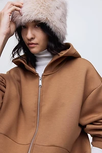 Veste à capuche fermeture éclair en scuba