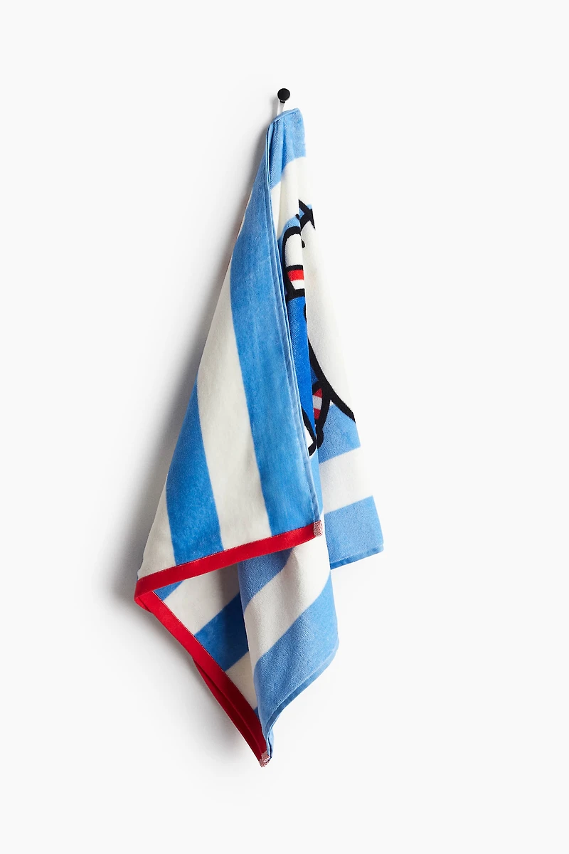 Terry Bath Towel with Printed Motif