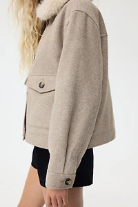 Veste en sergé avec col duveteux