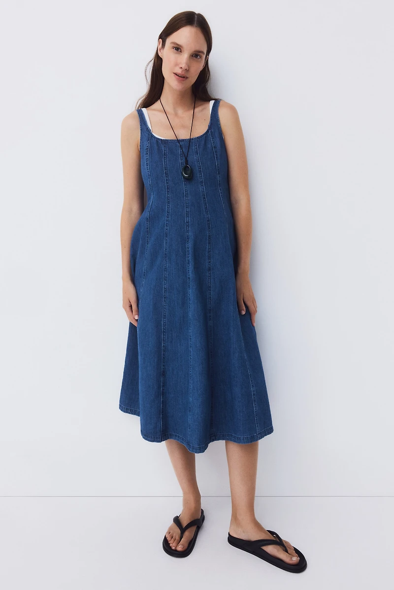 MAMA Denim Midi Dress