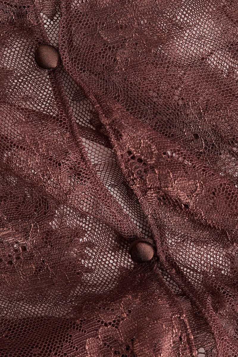 Long-Sleeved Lace Bodysuit