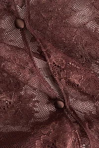 Long-Sleeved Lace Bodysuit