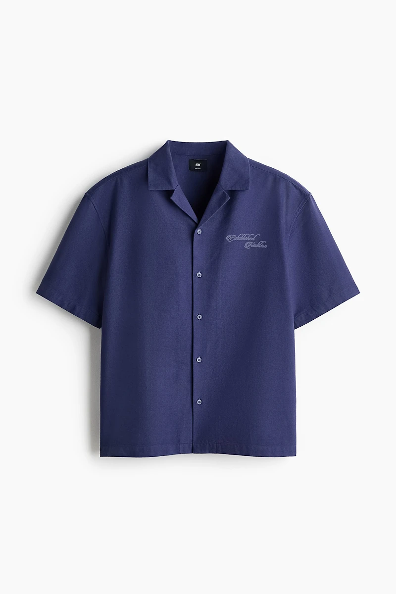 Relaxed-Fit Embroidered-Motif Cotton Resort Shirt