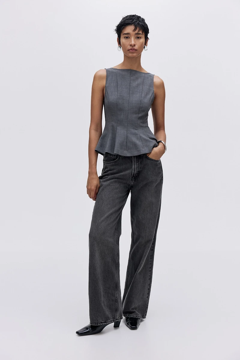 Jean large taille haute