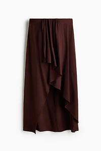 Draped-Panel Asymmetric Skirt