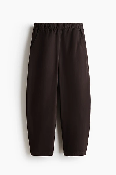 Denim Barrel-Leg Pants