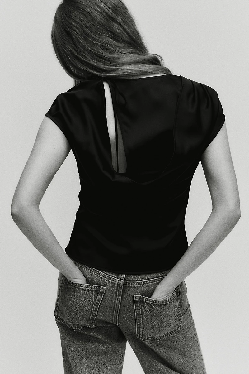 Cutout Satin Top