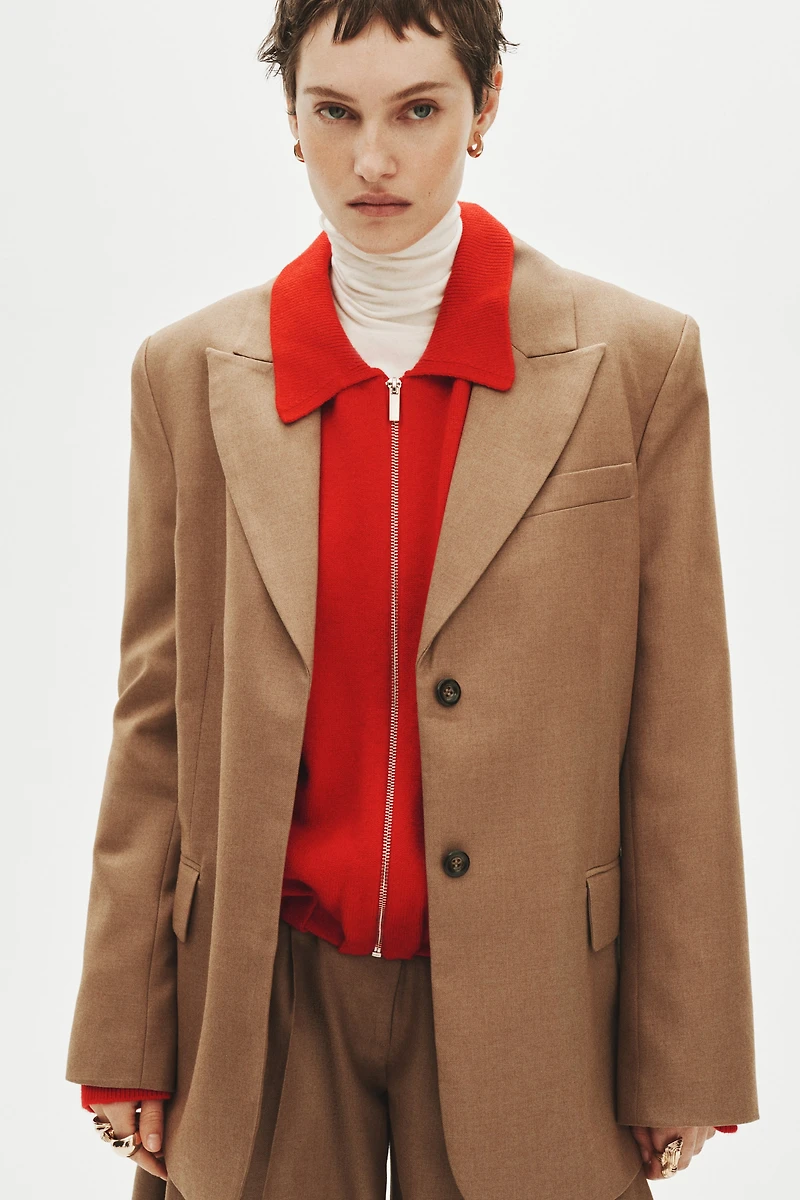 Oversized Cardigan with Zipper