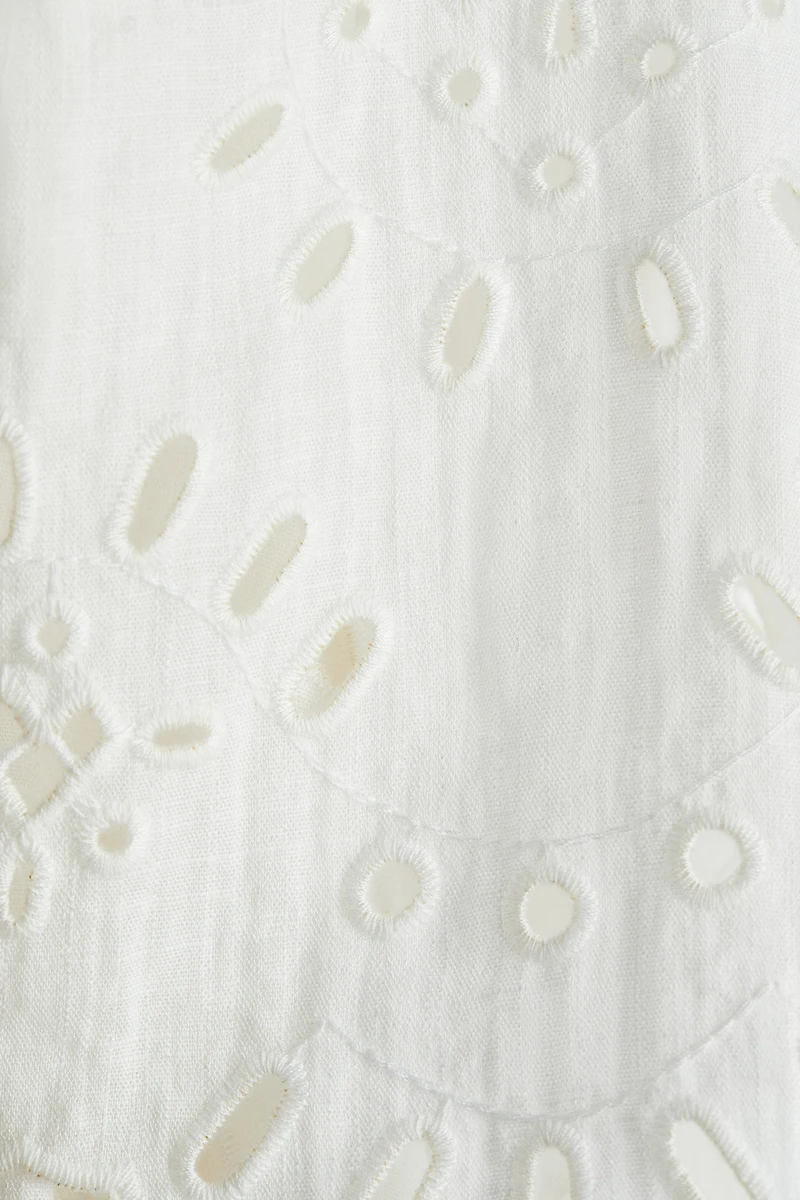 Shirt Dress with Eyelet Embroidery
