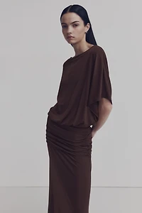 Robe maxi à effet drapé