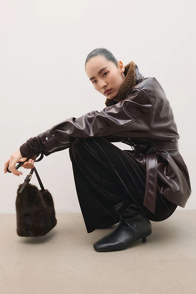 Bottines à talon en cuir