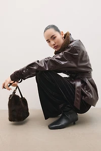 Bottines à talon en cuir