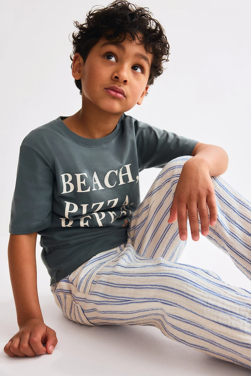 Pantalon à cordon en mousseline