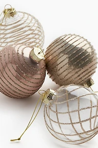 Lot de 4 boules en verre à motif