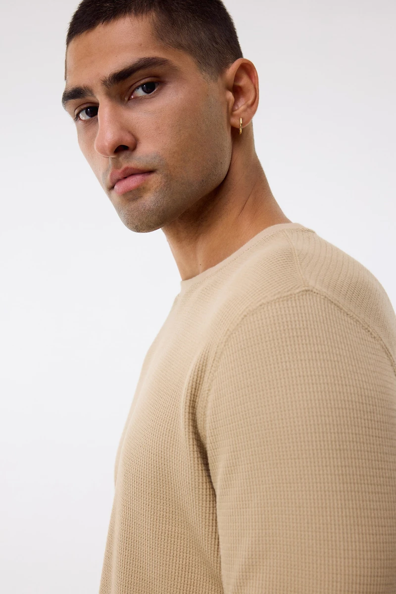 Slim Fit Waffled Jersey Shirt