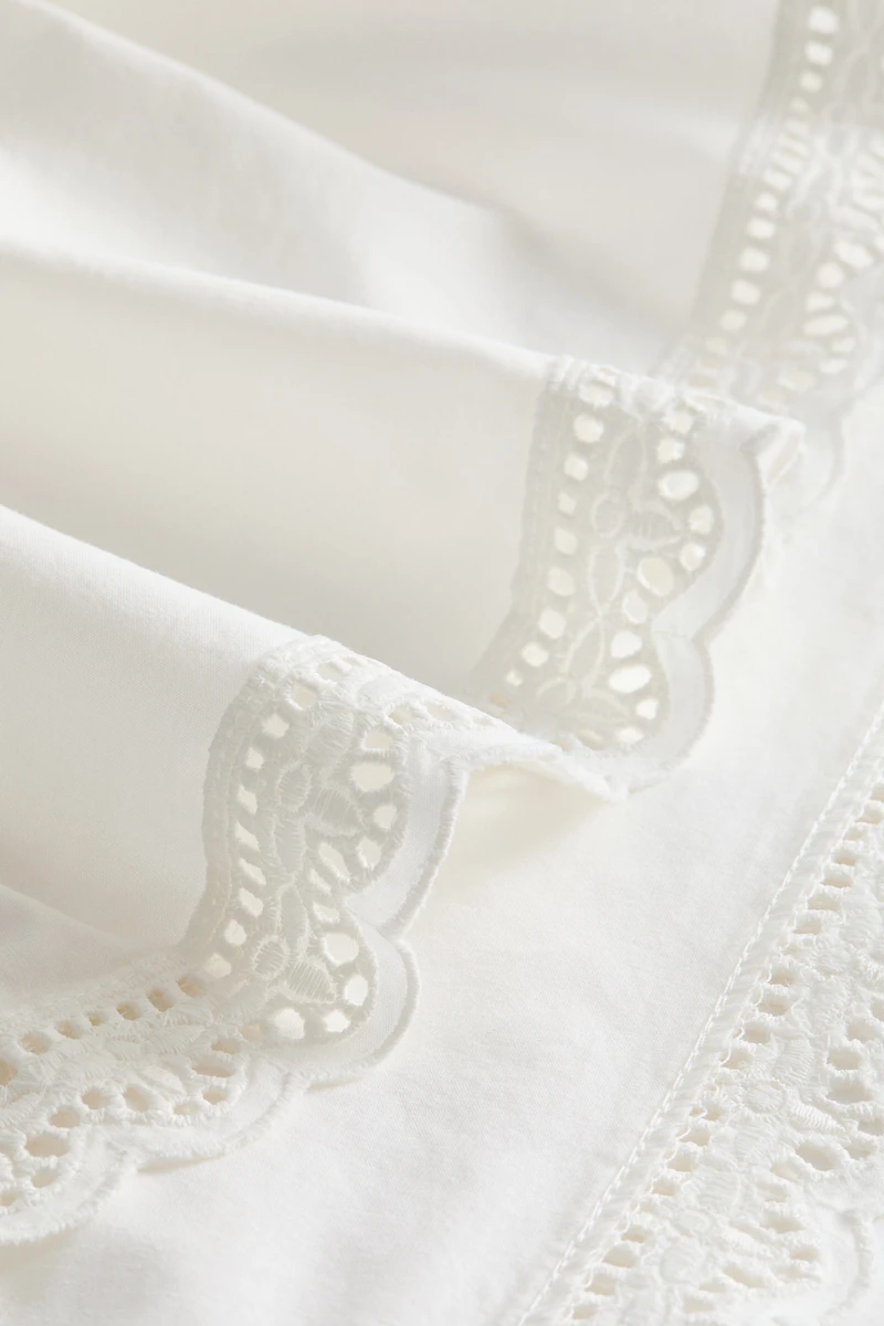 Lace-Trimmed Cotton Table Runner