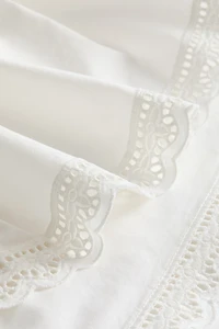Lace-Trimmed Cotton Table Runner