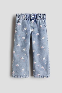 Wide-Leg Jeans with Motif