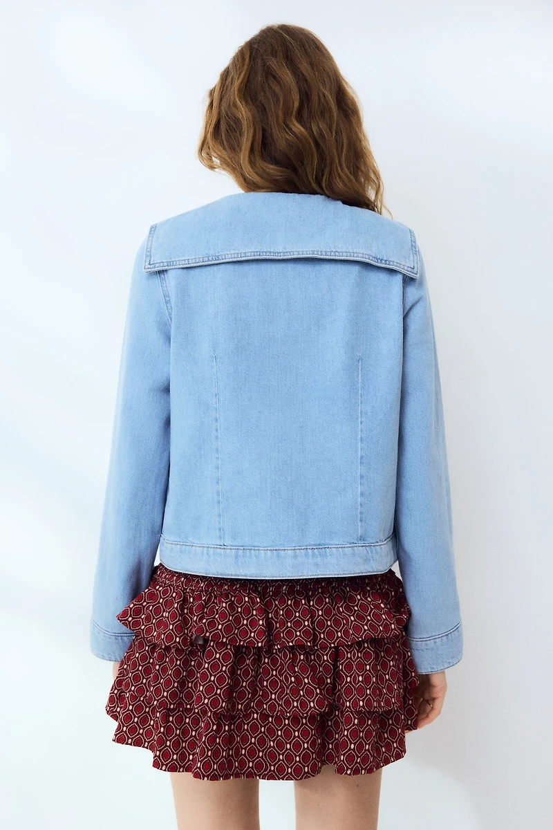 Tie-Front Denim Jacket