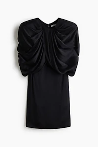 Draped Satin Mini Dress