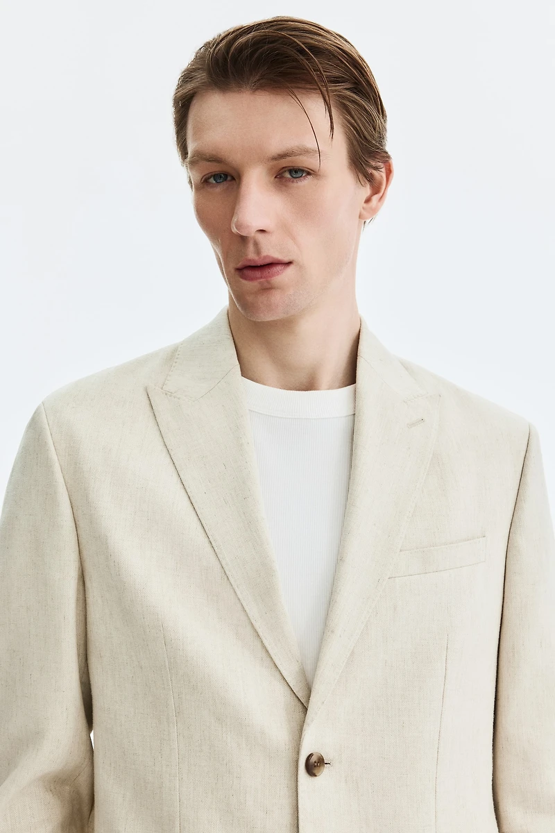 Regular-Fit Linen-Blend Jacket