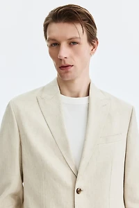 Regular-Fit Linen-Blend Jacket