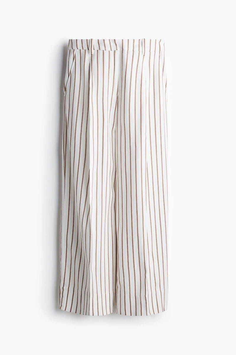 Wide-Leg Linen-Blend Pants