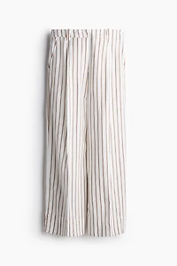 Wide-Leg Linen-Blend Pants