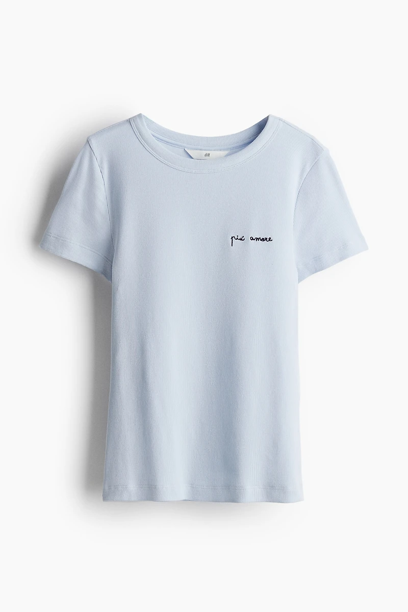 Ribbed Modal-blend T-shirt
