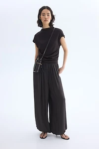 Draped Fine-Knit Top