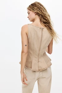 Haut péplum en denim