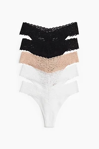Lot de 5 culottes Thong en dentelle