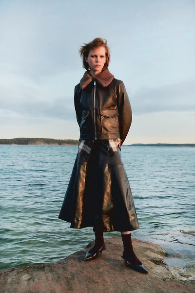 Coated Jacket with Collar