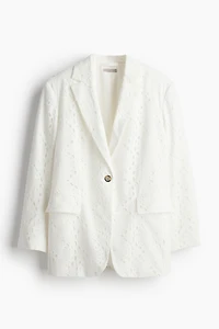 Oversized Jacket with Eyelet Embroidery