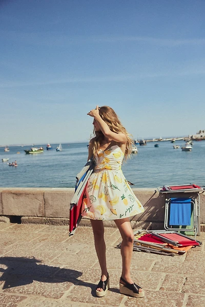 Robe imprimée à bretelles fines