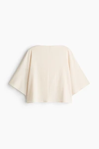 Crinkled Boat-Neck Top