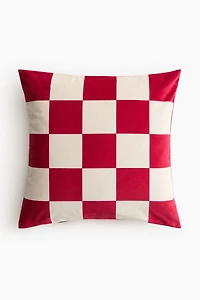 Checked Velvet Cushion Cover
