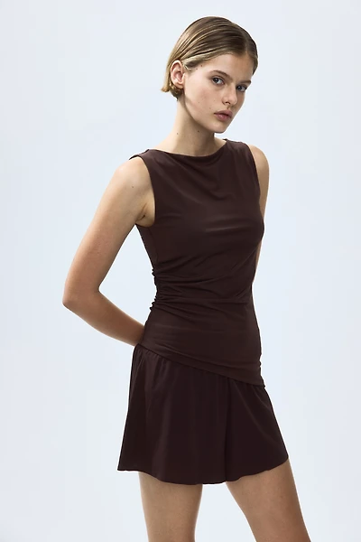 Draped Boat-Neck Top