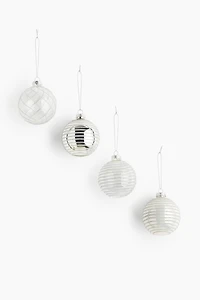 4-Pack Patterned Glass Ornaments